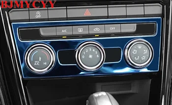

BJMYCYY stainless steel Automobile air conditioning knob panel decorative frame For Volkswagen T-ROC 2018 Accessories