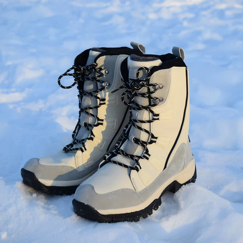 Skup 2019 czarny beżowy kobiety śnieg buty zimowe buty damskie botki wodoodporny płaski obcas pluszowe Botas Femininas rozmiar 36 42