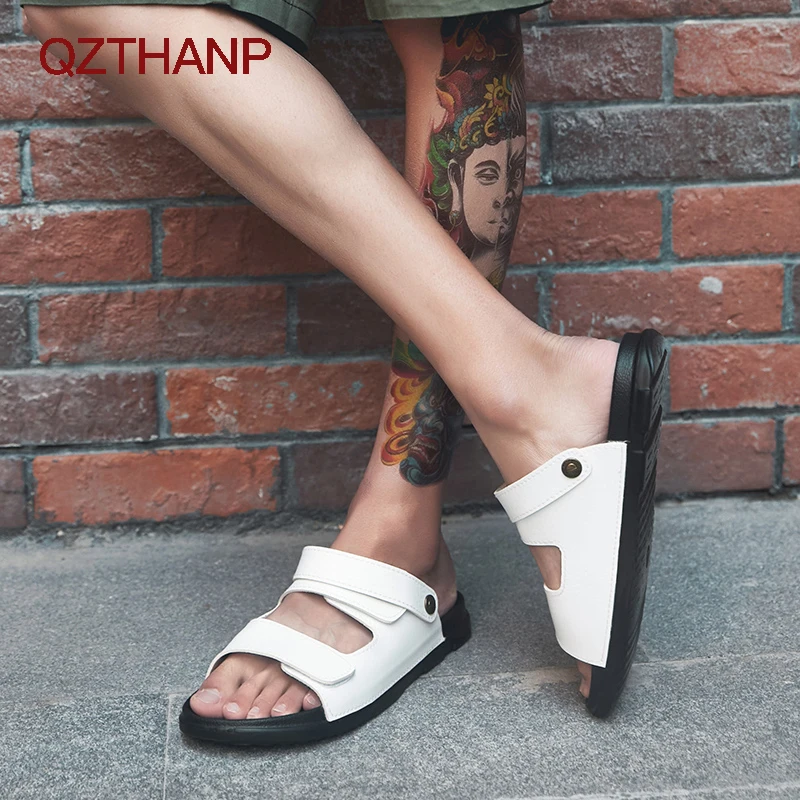

Fashion Casual Men Sandal Shoes PU Leather Men Sandals Male Adult Shoes Beach Sandals Outdoor Flats Zapatos Hombre High Quality