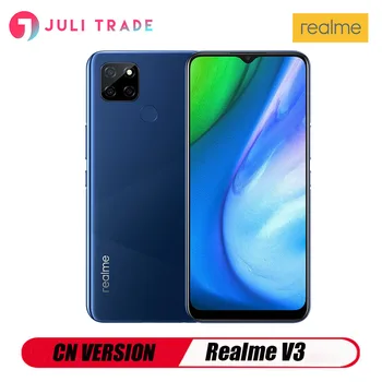 Перейти на Алиэкспресс и купить Оригинальный OPPO Realme V3 5G смарт мобильный телефон 8G Android 1600x720 отпечатков пальцев Быстрая зарядка 18 Вт CN версия