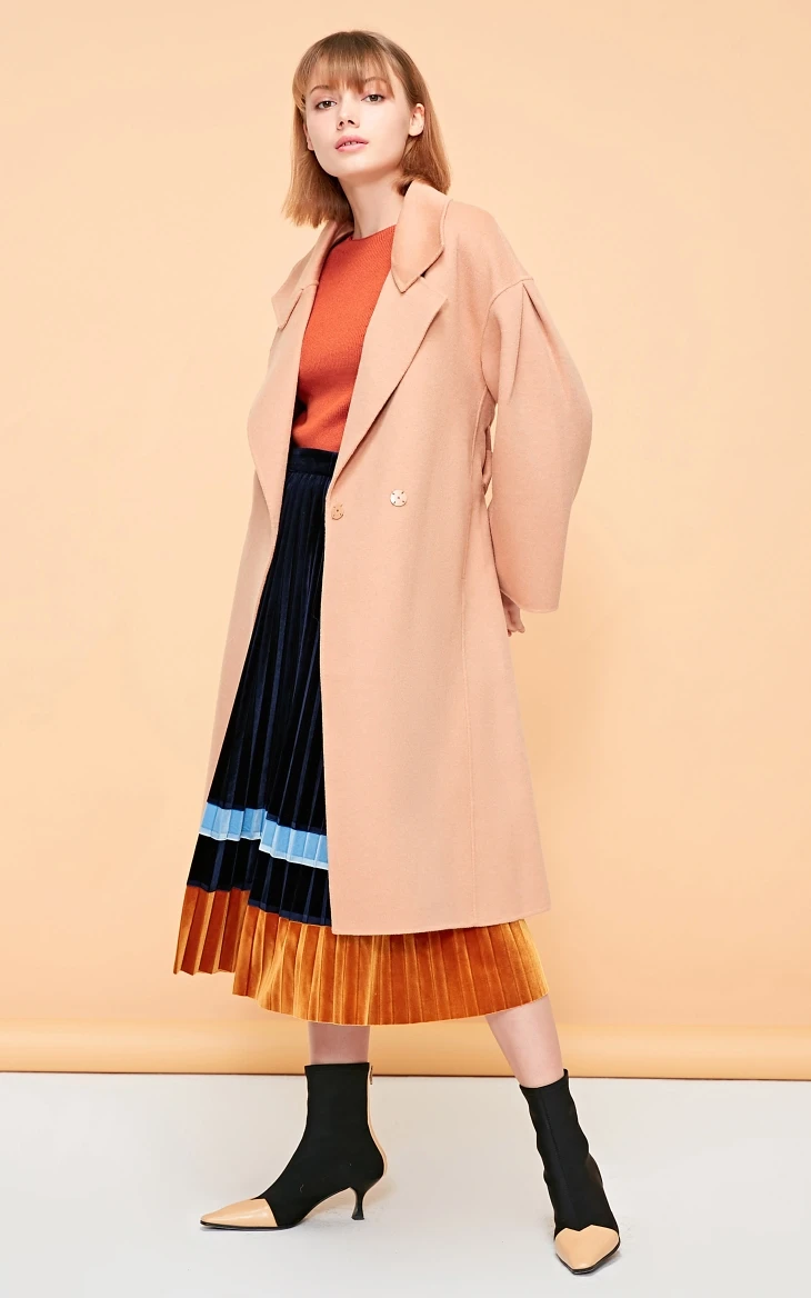 Vero Moda осень зима Drop-shoulder женщин поясом шерстяное пальто Верхняя одежда | 318327563