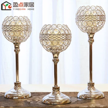 

Creative European-Style Crystal Candle Holder Decorative Candlelight Dinner Romantic Model Room Table Decoration Candlestick