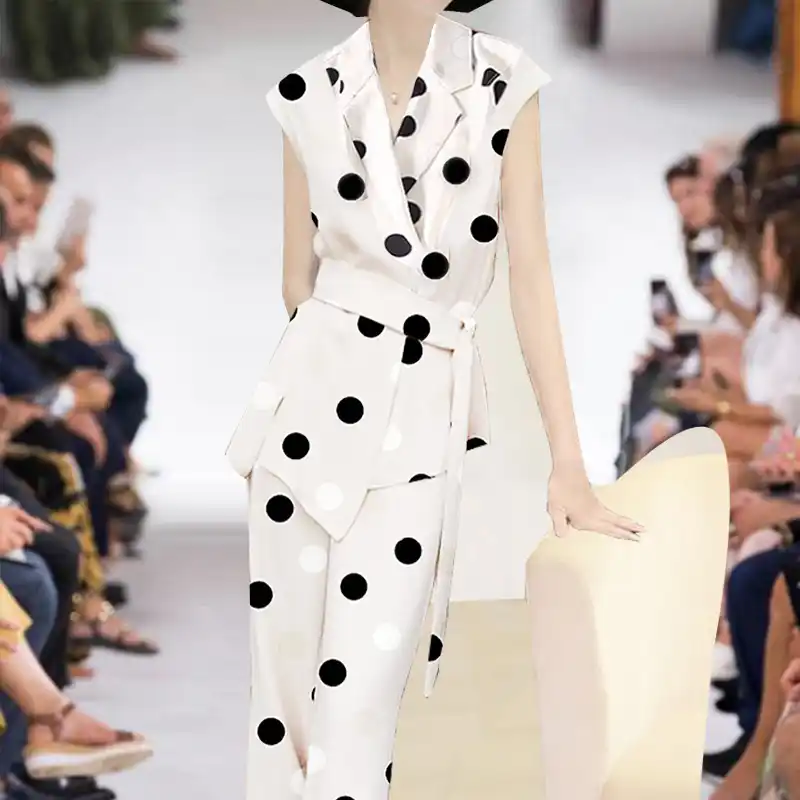 米国気質春と夏のドレススーツの襟ノースリーブレースジャケット ストレートレジャーパンツスーツ パンツスーツ Aliexpress