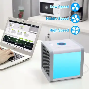 

Air Conditioning Portable Mini USB Air Conditioner Multifunction Cooling Fan with 7 Colors LED Lights Air Humidifier Purifier