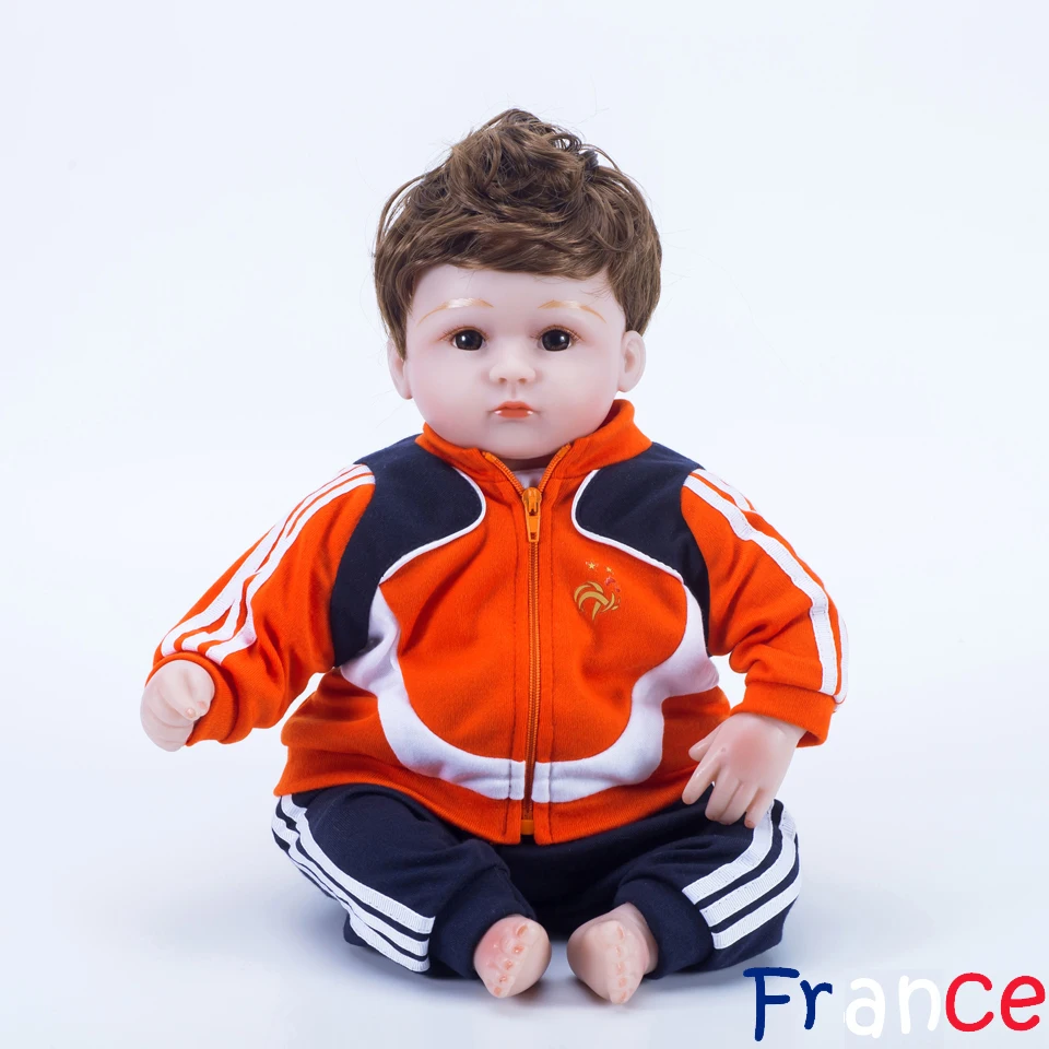 18 Inch Doll Reborn Baby Silicon Bebe Sports Reborn Soccer Football Toys For Children France Handmade Dolls Aliexpress