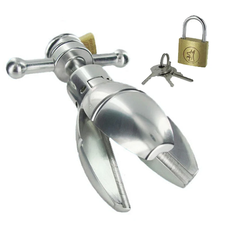  Adjustable Anal Plug Stainless Steel Butt Plug Lock Anal Dilator Sex Toys Metal Male Chastity Devic