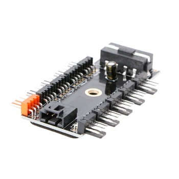 

IDE Molex 1 To 10 Way PWM Cooling Fan Hub 4-Pin 12V Power Socket PCB Adapter R2JB