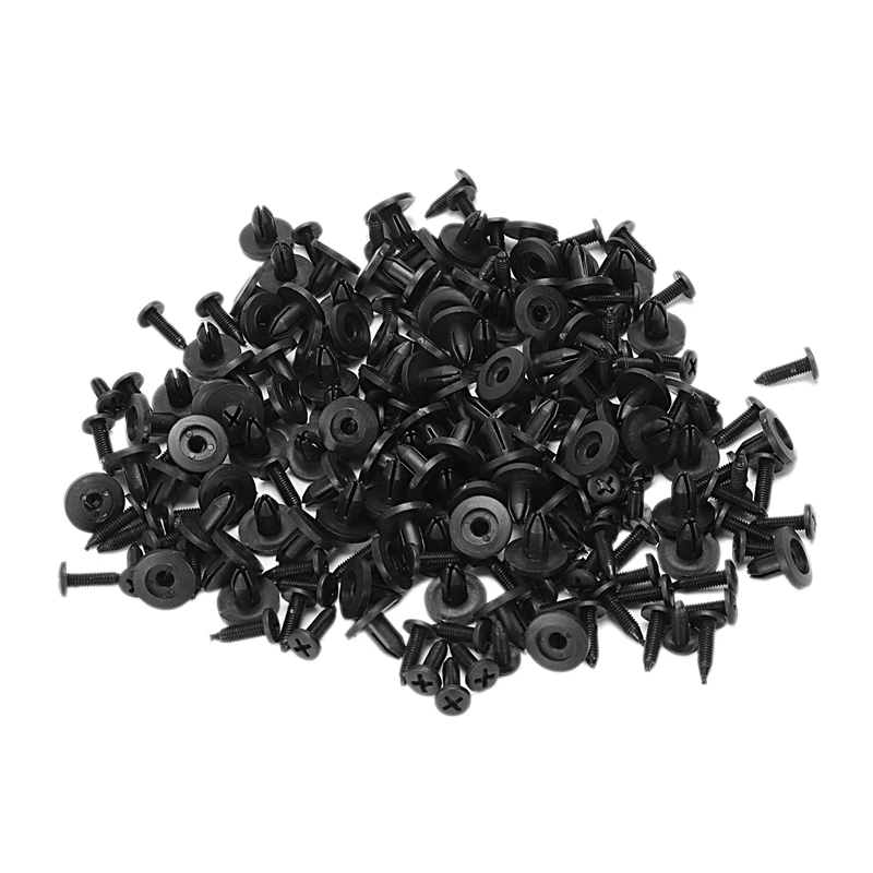 

SODIAL(R) 100 Pcs Car Fender Push in Type Plastic Rivets Fastener Black 15 x 13 x 6mm