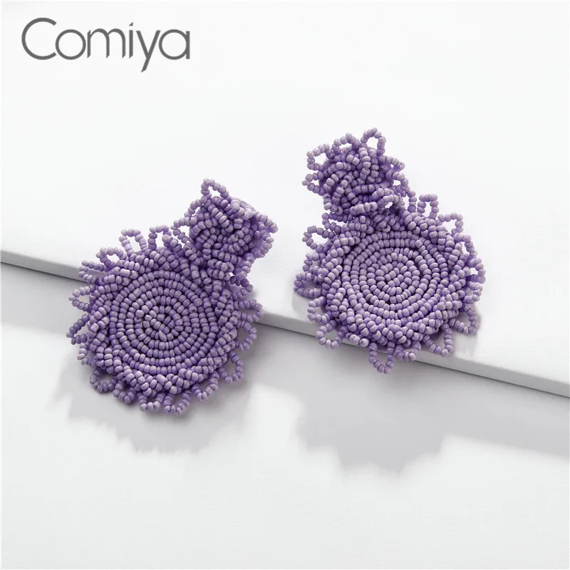 Comiya большие серьги-гвоздики модные корейские Драгоценности Brincos цветочные круглые подвески из акриловых бусин Женские аксессуары Brinco серьги