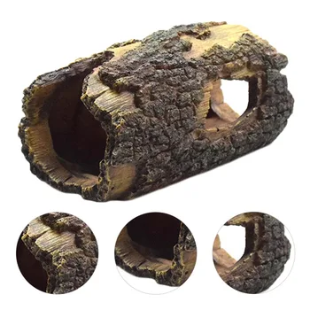 

1Pc Aquarium Decoration Simulation Resin Lifelike Tree Trunk Hiding Cave for Home Reptile Tank