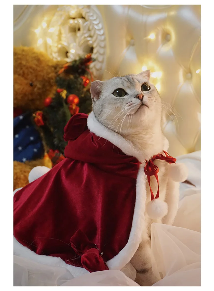 manto gato cão outono inverno natal roupas de ano novo