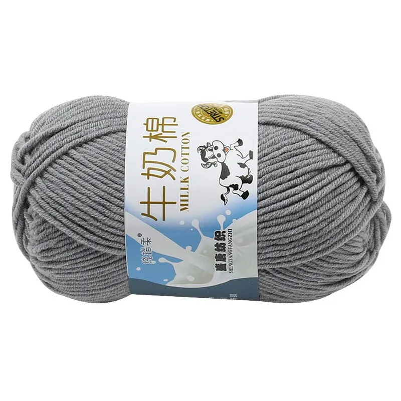 1Pc/50g Crochet DIY Yarn Milk Cotton Knitting Yarn Soft Warm Baby Yarn For Hand DIY Knitting Supplie Baby Yarn Hand Supplies New - Цвет: Dark Grey