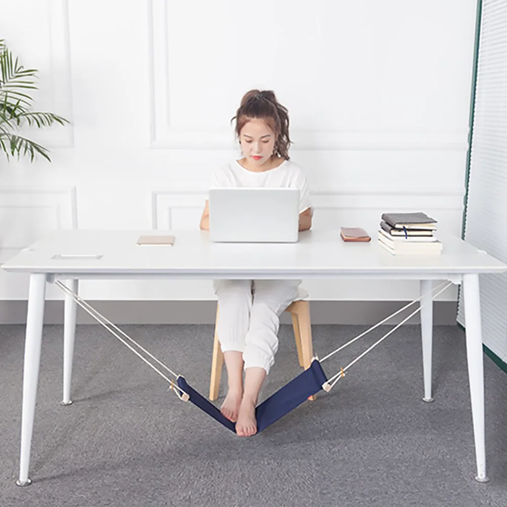 

Home Portable Pedal Mini Chair Hanging Foot Hammock Study Leg Rest Outdoor Work Office Desk Swing Soft