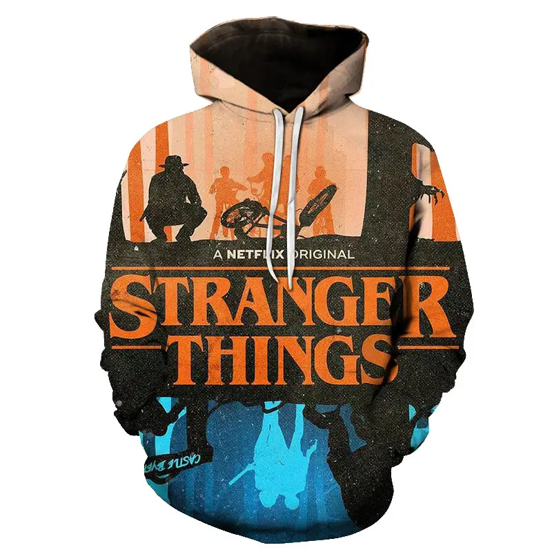 Stranger Thing s Новая мода 3D печатная белая мужская толстовка с капюшоном модная графическая Толстовка Повседневный Уличная пуловер хип хоп толстовки уличная одежда Stranger Thing