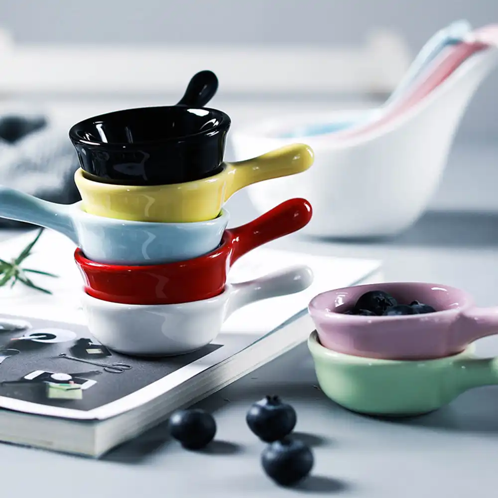 Ceramic Sauce Dishes Colorful Mini Bowl Set Ketchup Soy Sauce Dish