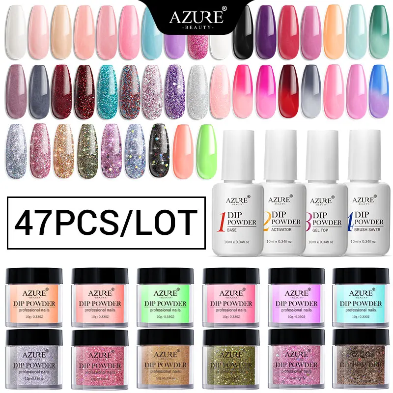 Azure beauty 47 шт./лот пудра с блеском украшение со светящимся гелем основа