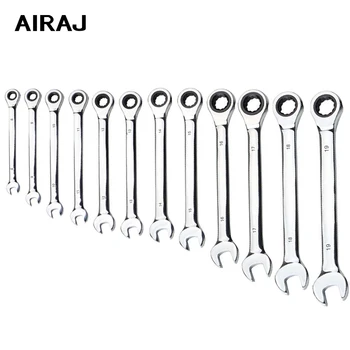 

AIRAJ Upgrade Wrench Set Chrome Vanadium Steel 8-19mm Auto Appliance Manual Repair Tool Multifunctional Ratchet Torque Wrench