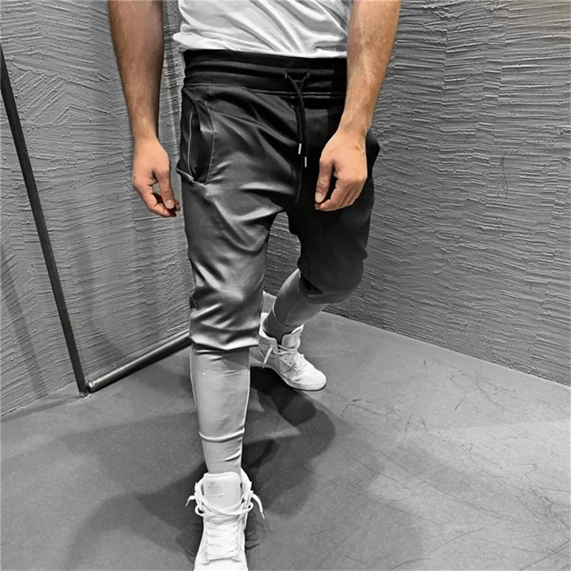 Мужская спортивная обувь для бега, брюки, 3D градиентный тренажерный зал, фитнес, эластичная сила, тренировочные штаны, быстросохнущие, спандекс, мужские спортивные штаны