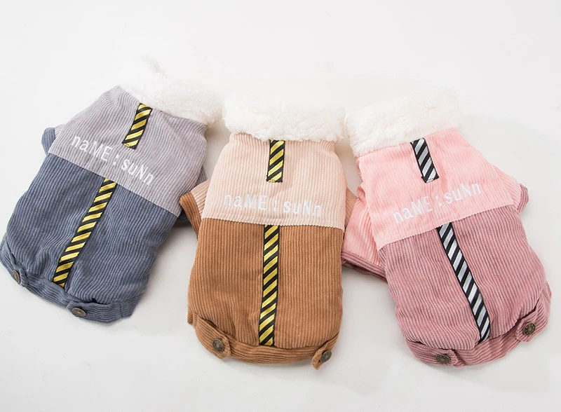 Одежда для домашних животных, маленьких собак, новые зимние костюмы, Осенний комбинезон Bichon Taddy, толстые вельветовые костюмы для щенков