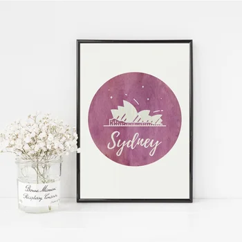 

Sydney watercolor city posters Canvas Print Home Decor No Frame
