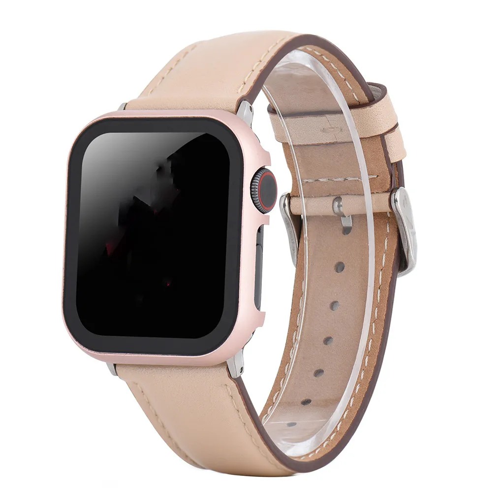 Чехол для iWatch 5 серии 40 мм, металлический каркас, ультра тонкий защитный чехол, сменная защитная пленка, корпус из розового золота 19Ot