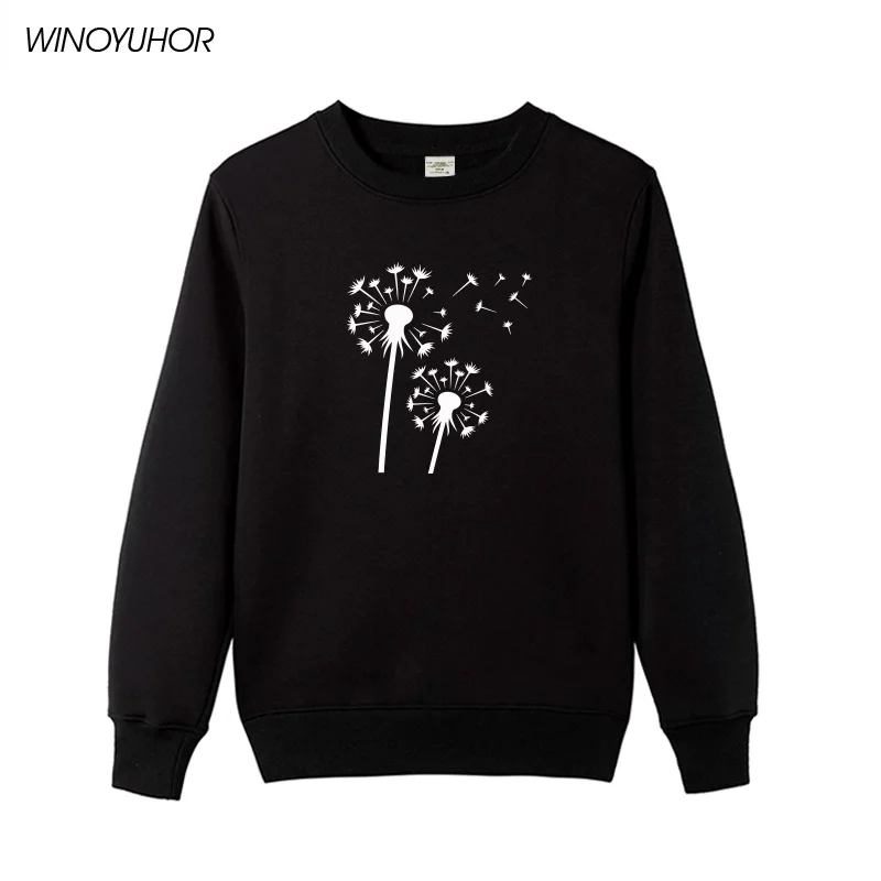 

Hot Sale Winter Wildflower Dandelion Print Women Sweatshirts Casual Funny Hoodies Gift For Lady Yong Girl Tops Pullover