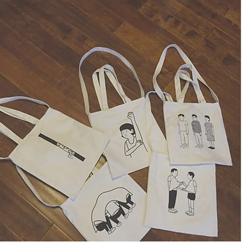 Шесть минималистичных винить шаблон через плечо универсальная основа-Холщовая Сумка чистая серия