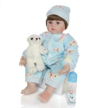 

Lifelike 60cm reborn toddler boy doll silicone vinyl reborn baby fashion doll toys for girls kids gift