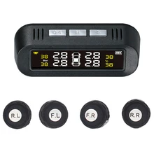 Tpms Солнечная энергия универсальная, беспроводная система контроля давления в шинах с 4 внешними датчиками, отображение в режиме реального времени 4 нажатия