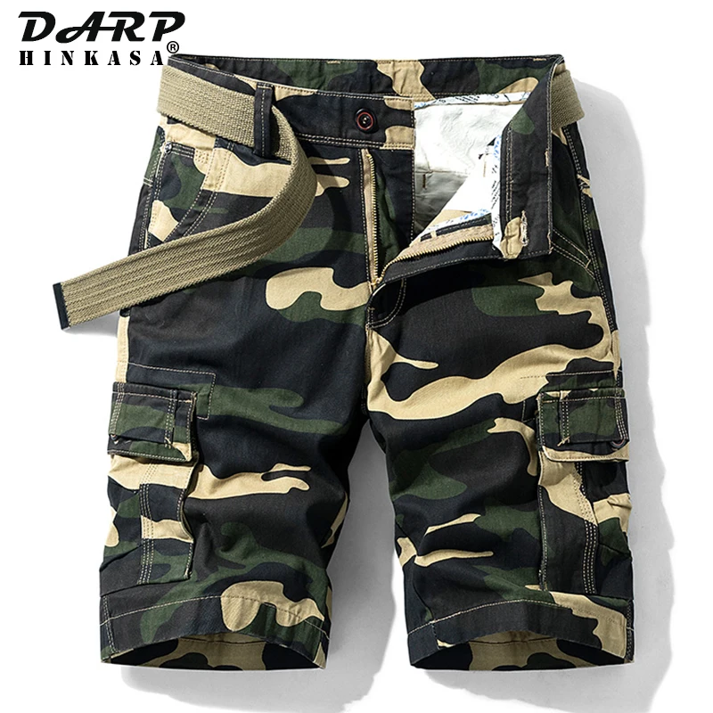 Cargo Shorts Army Green Tactical Camouflage Summer Casual Jogger Cotton Loose Military