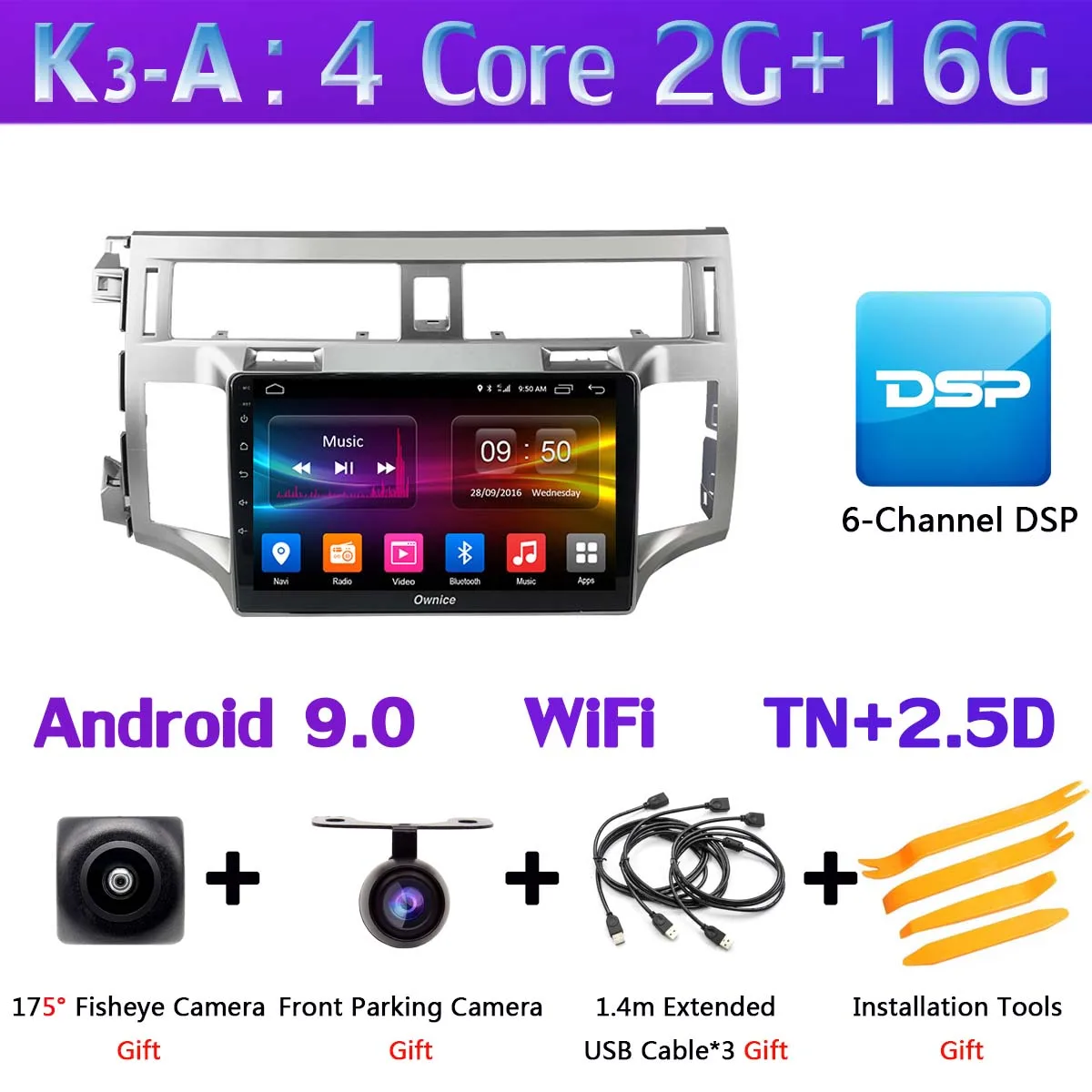 360 ° 4* AHD Камера Android 9,0 4+ 64G SPDIF DSP CarPlay автомобильный мультимедийный плеер для Toyota Avalon 2006 2007 2008 2009 2010 gps радио - Цвет: K3-A