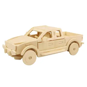 

1PC 3D Three-dimensional Simulation Wooden Portable 3D Puzzles Puzzle Car Model Hand-assembled Toys for Children Education Gifts
