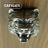 Punk 316L Stainless Steel Bear Animal Ring For Man Silver color Golden Brown Bear Head Ring Jewelry 2