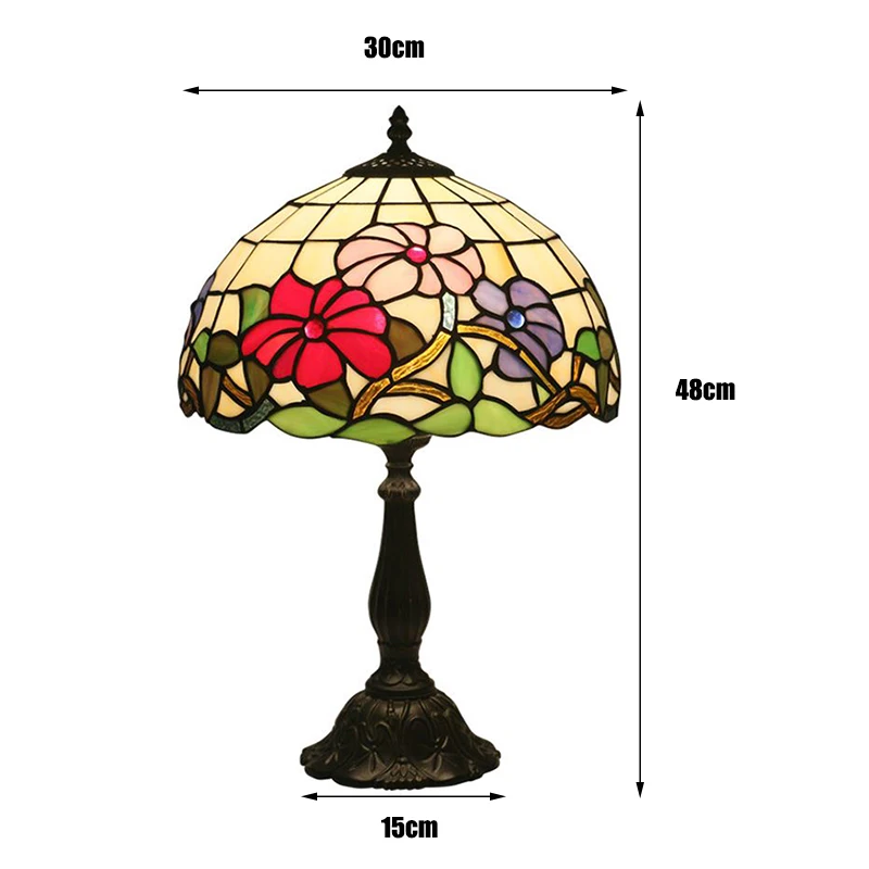 WOERFU 30 см настольная лампа Тиффани Европейский прикроватный светильник для спальни Ретро Креативный цветочный Абажур Настольная лампа