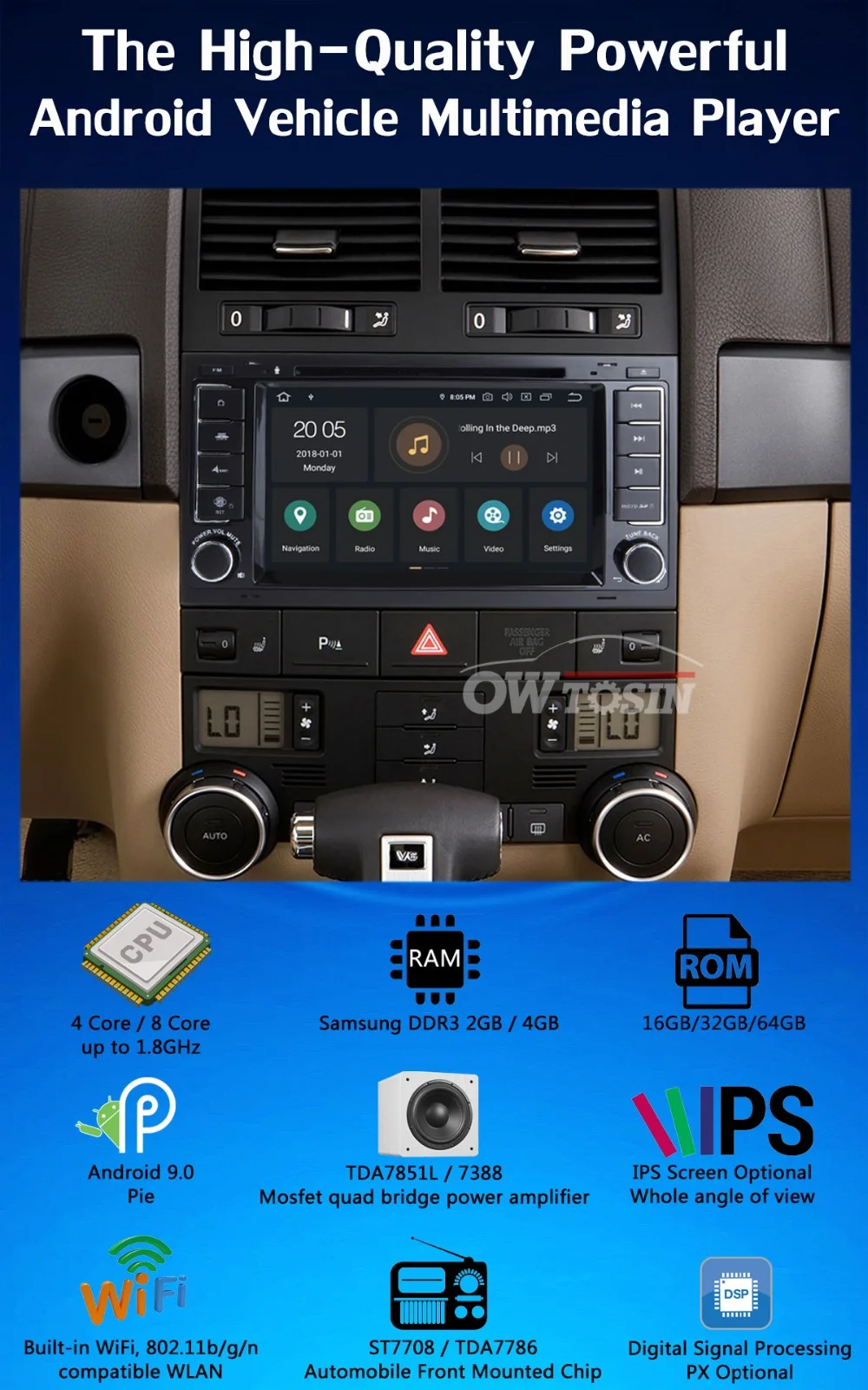 PX6 4+ 64G Android 9,0 автомобильный dvd-плеер для Фольксваген туарег Т5 мультиван транспортер gps навигация DSP Авто CarPlay головное устройство