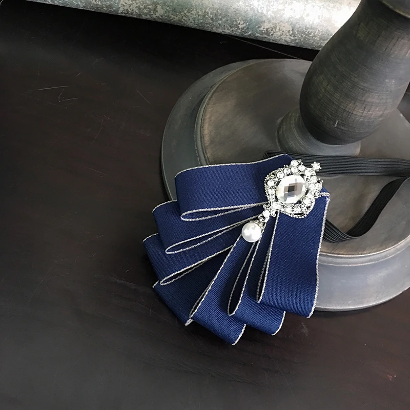 Ribbon Bowtie Галстук-платок с бантом из ленты для мужчин и женщин, деловые, свадебные, Клубные, вечерние, пиджак с бабочкой, сплав, стразы, кристалл, Униформа, заколки, галстук-бабочка - Цвет: Ribbon Bowtie