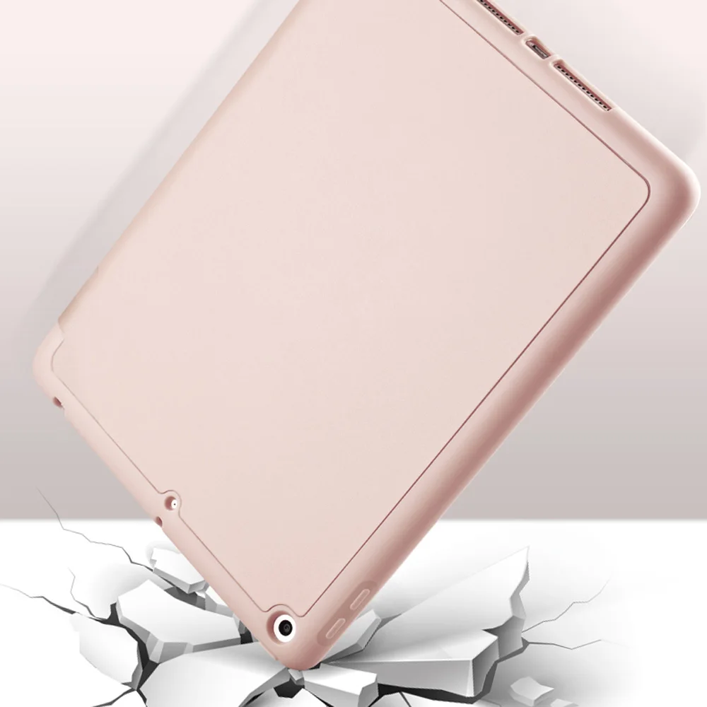 Для нового iPad Air 3 10,5 дюймов чехол с держателем для карандашей, ZVRUA тонкий трехскладной PU кожаный смарт-чехол просыпается