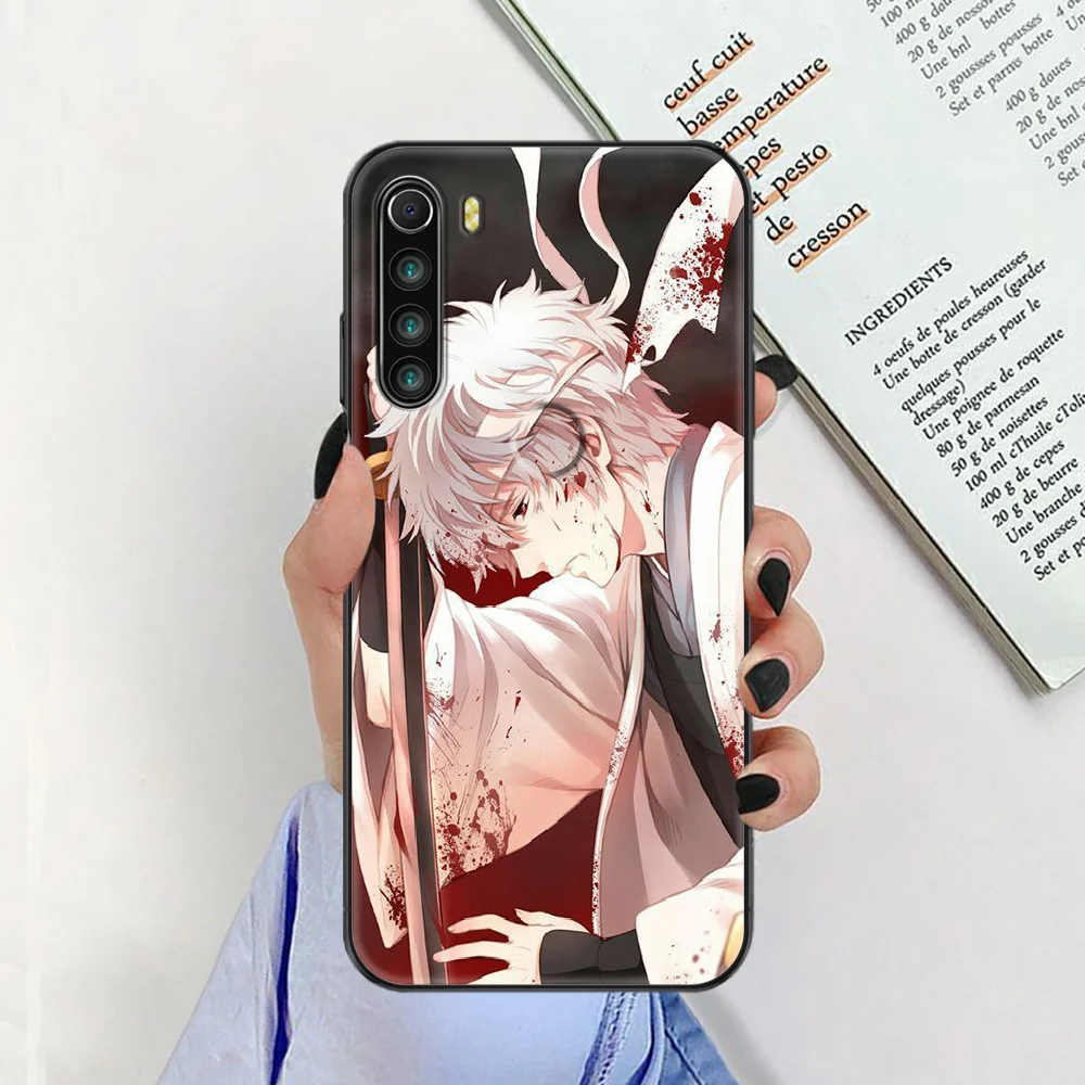 xiaomi leather case Anime GINTAMA Ốp Lưng Điện Thoại Xiaomi Redmi Note 7 7A 8 8T 9 9A 9S K30 Pro đen Tranh Etui Thời Trang Ốp Da Mềm Prime case for xiaomi Cases For Xiaomi