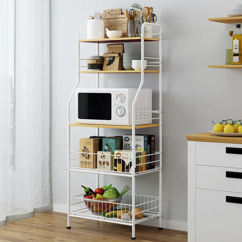 

Storage Shelf Floor-type Multilayer Household Creative Microwave Oven Storage Rack Simplicity Kitchen Province Space Hole Punche