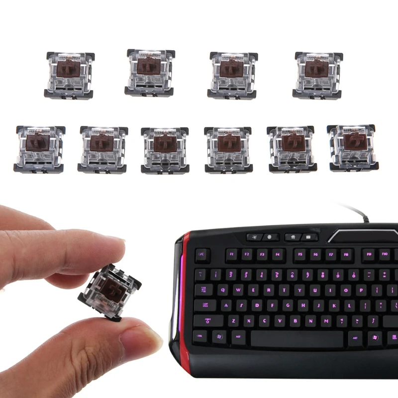 10 шт. механический переключатель клавиатуры 3 Pin KeyCaps коричневый механический переключатель клавиатуры для Cherry клавиатура MX