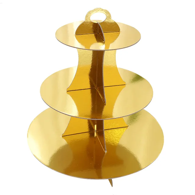 Golden disposable tableware set banquet table decoration paper cup dinner plate straw wedding birthday party supplies Golden cake stand
