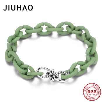

Hip hop style Pale Green Hard Rubber Handmade Bracelet for women Men Friendship Jewelry