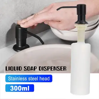 

300ml Bathroom Kitchen Hand Metal Soap Dispensers Spray Liquid Soap Dispensers ABS Bottle Kitchen Sink Replacement