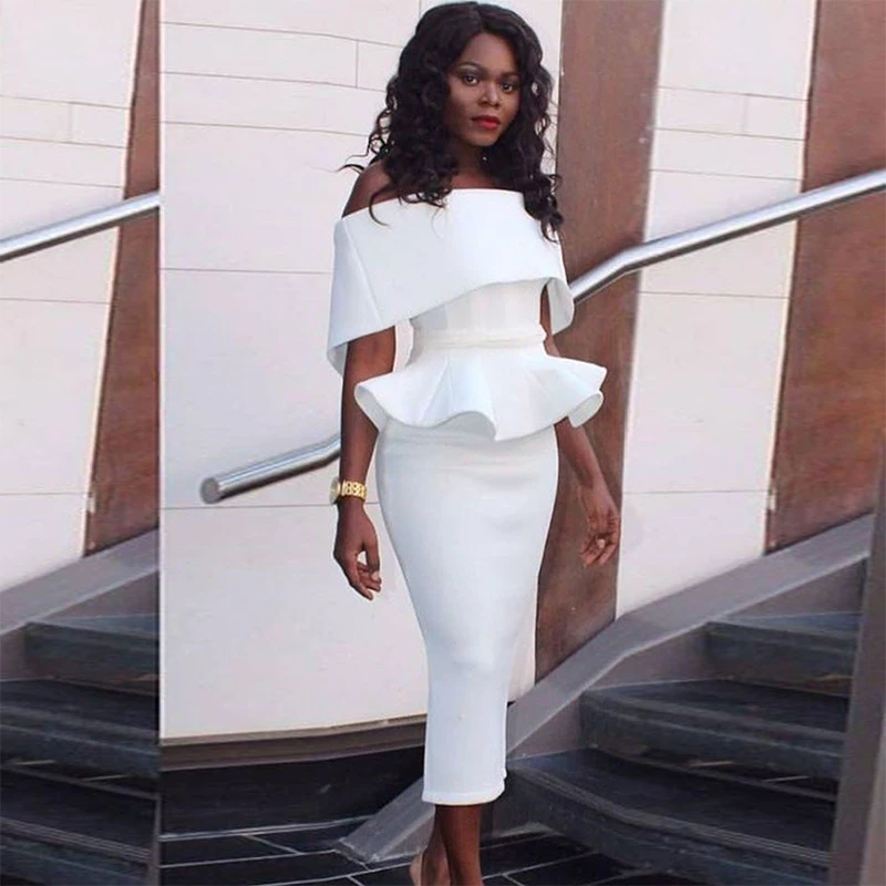 bodycon tea length dress