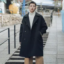 Мужское Свободное пальто большого размера, хлопковая одежда в японском стиле, куртка в Корейском стиле, верхняя одежда, ветрозащитная Повседневная Длинная ветровка