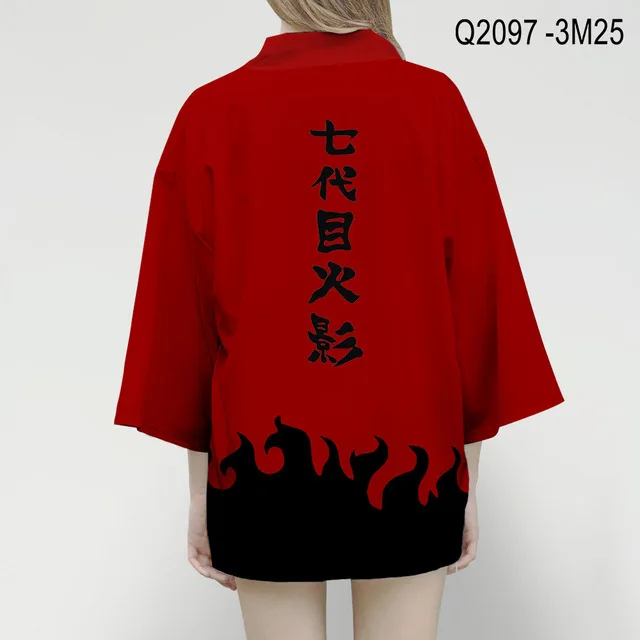 Горячая Распродажа кимоно японского аниме Наруто Akatsuki красное облако кимоно рубашка Летний Женский карнавальный костюм Свободный кардиган-кимоно - Цвет: hf-991