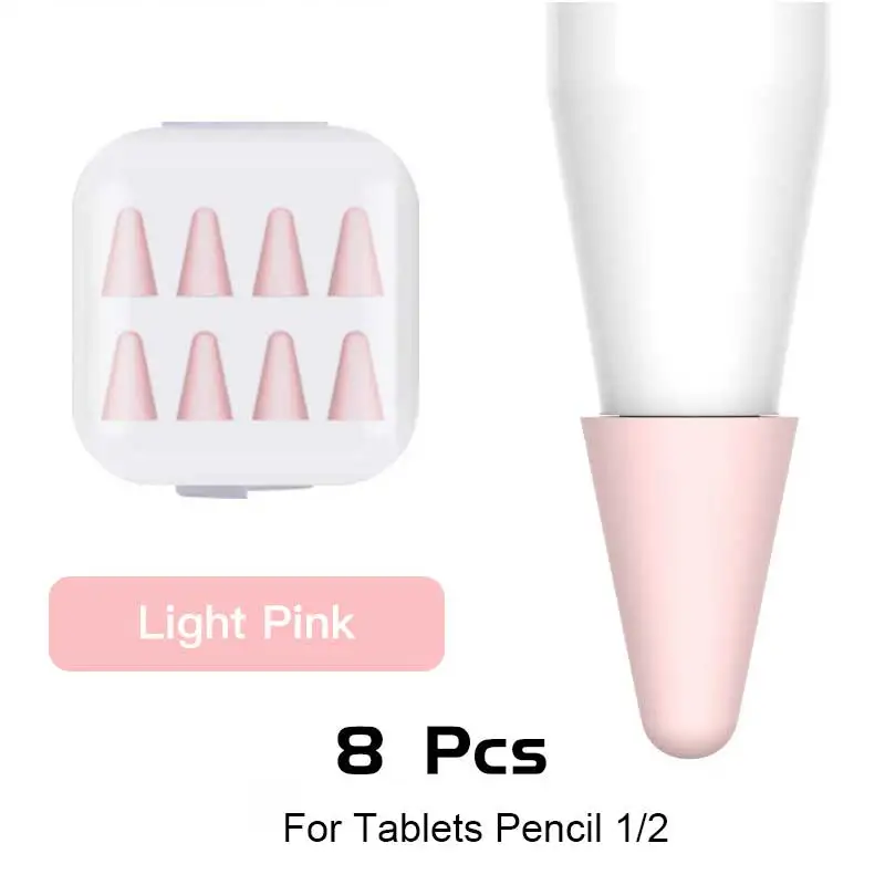 8 pcs Pink Covers 8 шт. силиконовый чехол колпачок для наконечника для планшета карандаш 1-й 2-й стилус ручка для тачскрина мягкий силиконовый сменный наконечник крышка-держатель - Цвета: 8 pcs Pink Covers