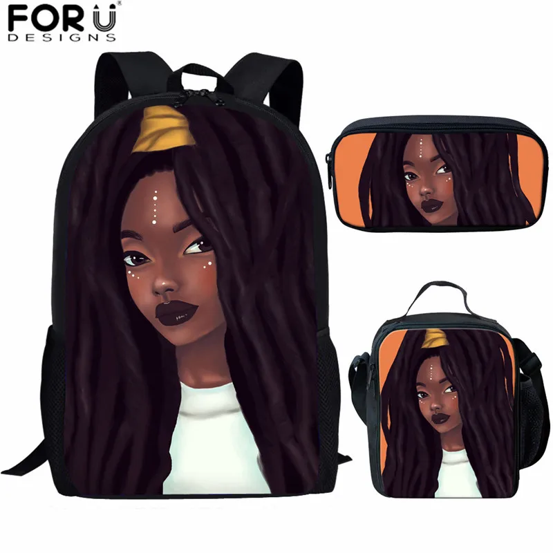 Z5241CGK FORUDESIGNS/Африканский Melanin Back Pack Черная Королева Африканка печать детский рюкзак для девочек детские школьные сумки женский набор рюкзаков - Цвет: Z5241CGK