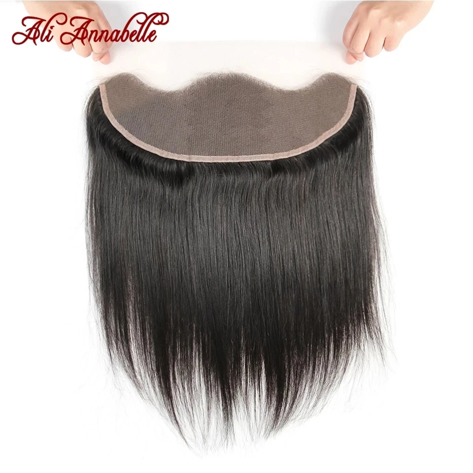 Closure Frontal Human-Hair Brown Ali Annabelle Hd Lace Straight 13x4 Brazilian To Medium