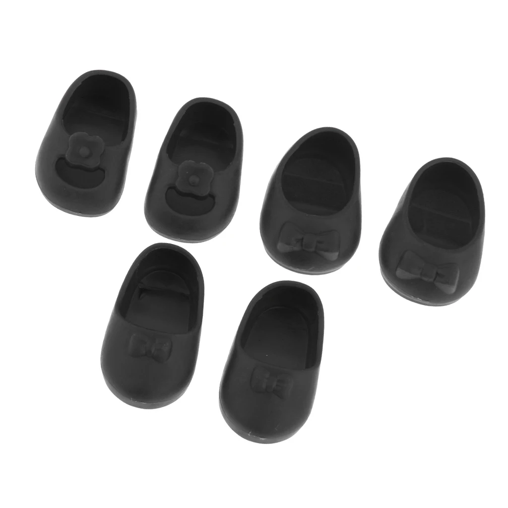 3 Pairs/Set Shoes Sandal Slippers For 25cm Mellchan Doll Outfit Accs Black